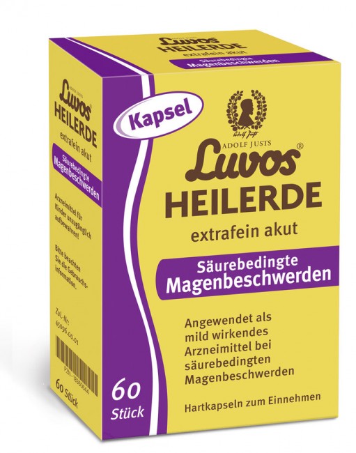 Luvos : Adolf Justs Luvos-Heilerde extrafein akut Säurebedingte Magenbeschwerden Kapseln (60St)