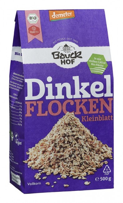 Bauckhof : Bio Dinkelflocken Kleinblatt, Demeter, (500g)