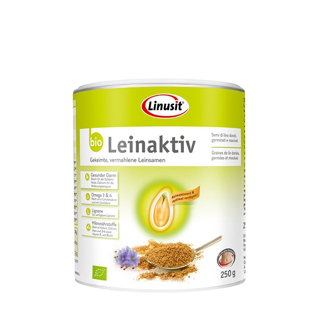 Bio Leinaktiv von Linusit sind gekeimte und vermahlene Leinsamen, die die Phytohormone Lignane enthalten