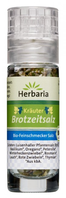HERBARIA : Kräuter Brotzeitsalz bio Mini-Mühle (13g)