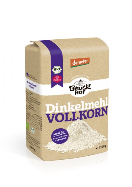 Bauckhof : Bio Dinkelmehl Vollkorn, Demeter, (1 kg)