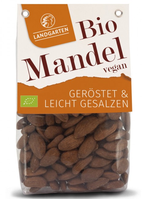 Landgarten : *Bio Bio Mandeln geröstet &amp; gesalzen 160g (160g)