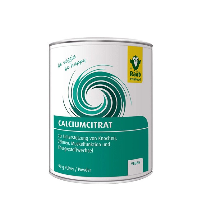 Calciumcitrat von Raab Vitalfood 90g - zur täglichen Nahrungsergänzung mit 630mg organisch gebundenen Calcium
