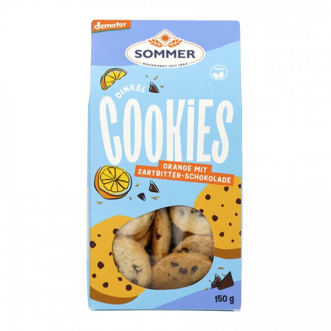 SOMMER : *Bio Demeter Dinkel Cookies Orange mit Zartbitter-Schokolade, vegan (150g)