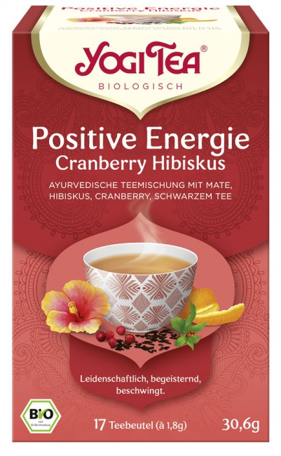 Positive Energie Tee von Yogi Tea aus biologischem Anbaumit Mate und Guarana schwarzem Tee und schwarzem Pfeffer 17 Beutel