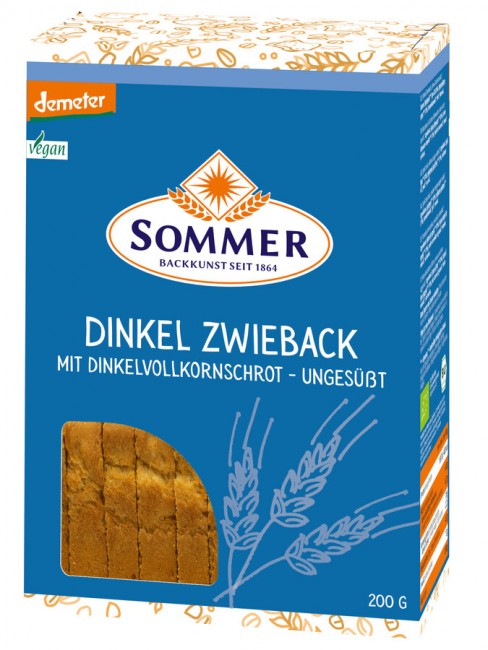 SOMMER : *Bio Demeter Dinkel-Zwieback, ungesüßt (200g)