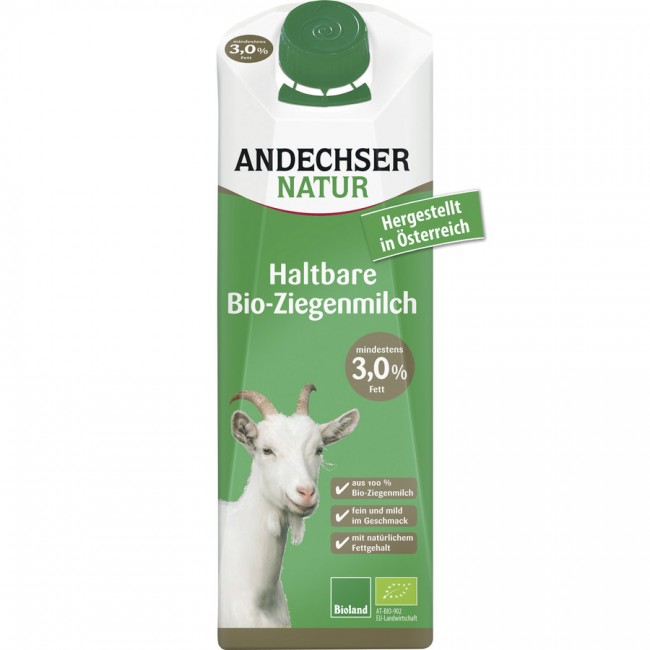 Andechser Natur: Ziegenmilch (1l) mit 3,0% Fett