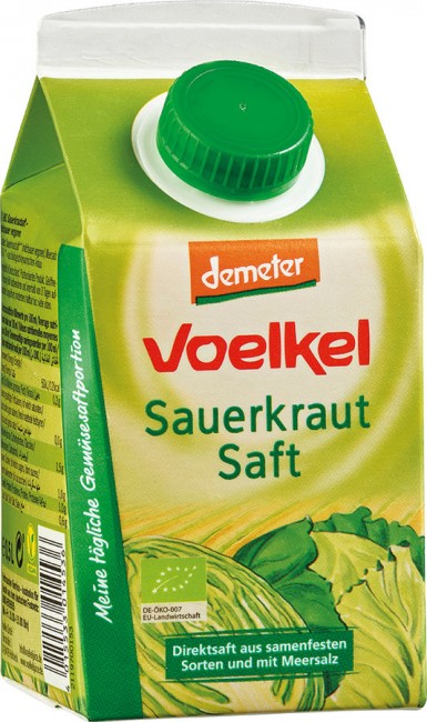 Fastenzeit: Sauerkrautsaft milchsauer von VOELKEL 500ml Einwegpack (Gemüse aus Demeter Anbau)