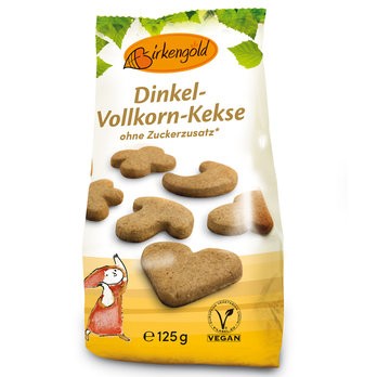 Birkengold: Dinkel-Vollkorn-Kekse ohne Zucker (125g)