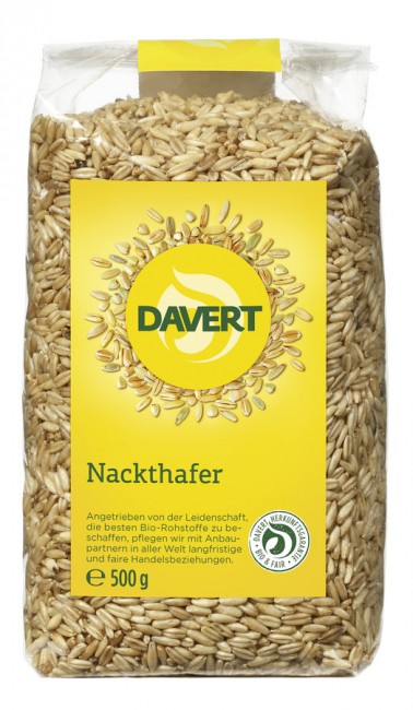 Bio Nackthafer von Davert (500g) -spelzfreie Sorte für Frischkornbreie